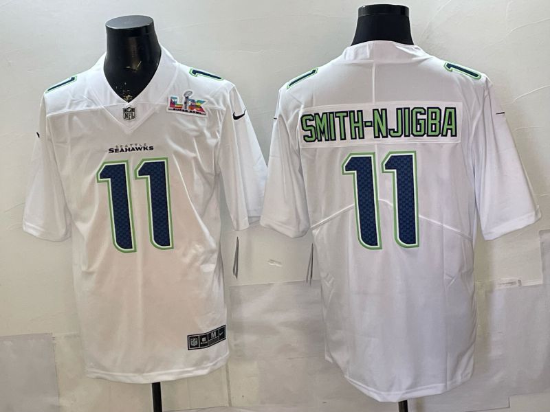 Men 2026 Seattle Seahawks #11 Smith-Njigba White Nike Limited NFL Jersey 012->seattle seahawks->NFL Jersey